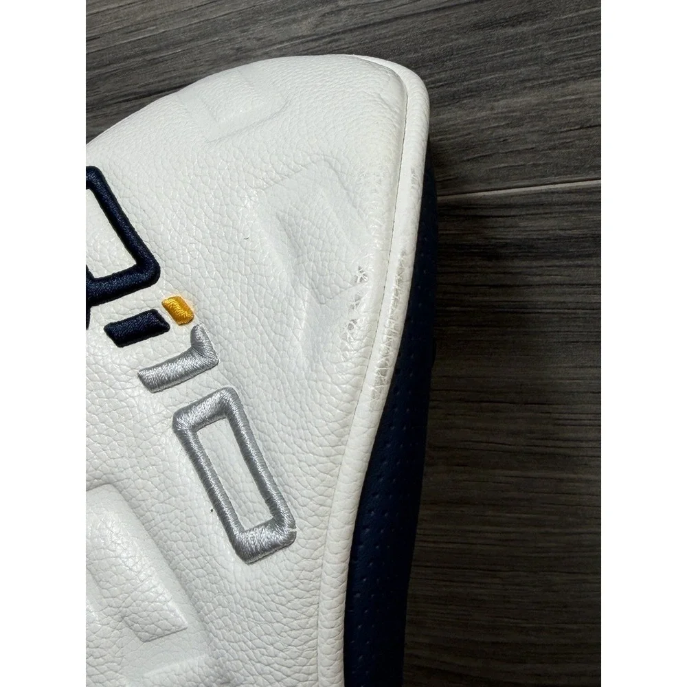 TaylorMade QI10 Wood Head Cover White Navy Blue Golf Synthetic Leather